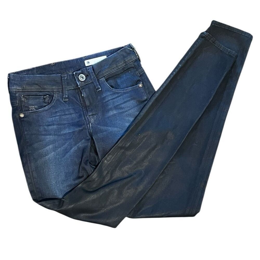 G-Star Raw Woman’s Nova Mid-waist Skinny Glaze Super-stretch Dk Aged Jeans Sz 26